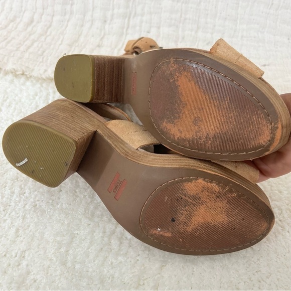 Suede Toms chunky sandals size 8 - Picture 3 of 8